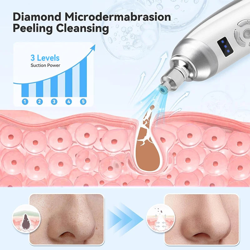 Handheld Diamond Microdermabrasion Machine Newest Facial Peeling Beauty Device Blackhead Removal Acne Clearning Skin Care Tool