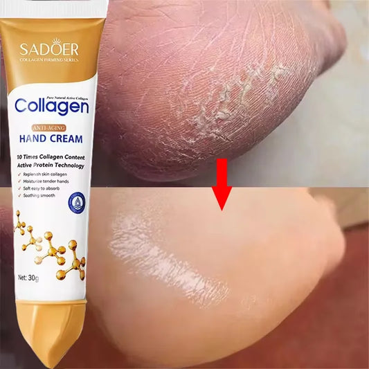 Collagen Anti-Wrinkle Hand Cream Anti-Drying Cracked Whitening Moisturizer Fade Fine Line Soft Smooth Repair Hand Foot Skin Care