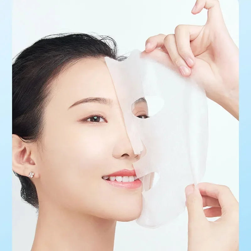 10/20Pcs Vitamin E Hyaluronic Acid Oligopeptide Facial Mask Whitening Moisturizing Hydrating Oil-Control Sheet Face Mask Care