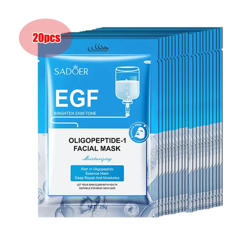 10/20Pcs Vitamin E Hyaluronic Acid Oligopeptide Facial Mask Whitening Moisturizing Hydrating Oil-Control Sheet Face Mask Care